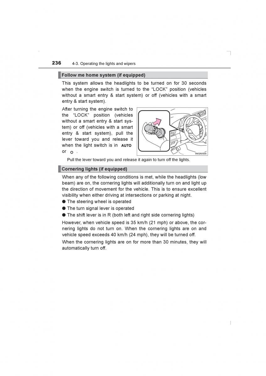 Toyota Avensis IV 4 owners manual / page 236