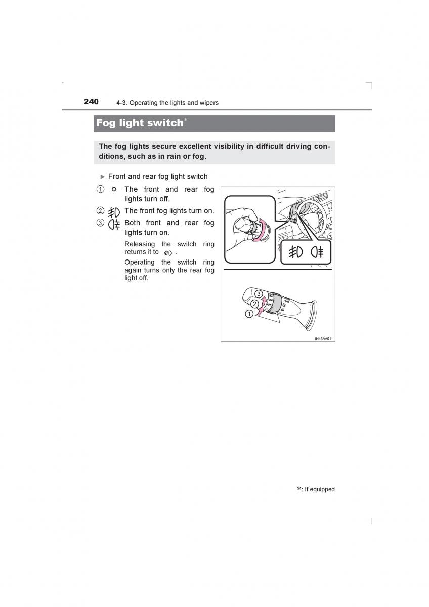 Toyota Avensis IV 4 owners manual / page 240