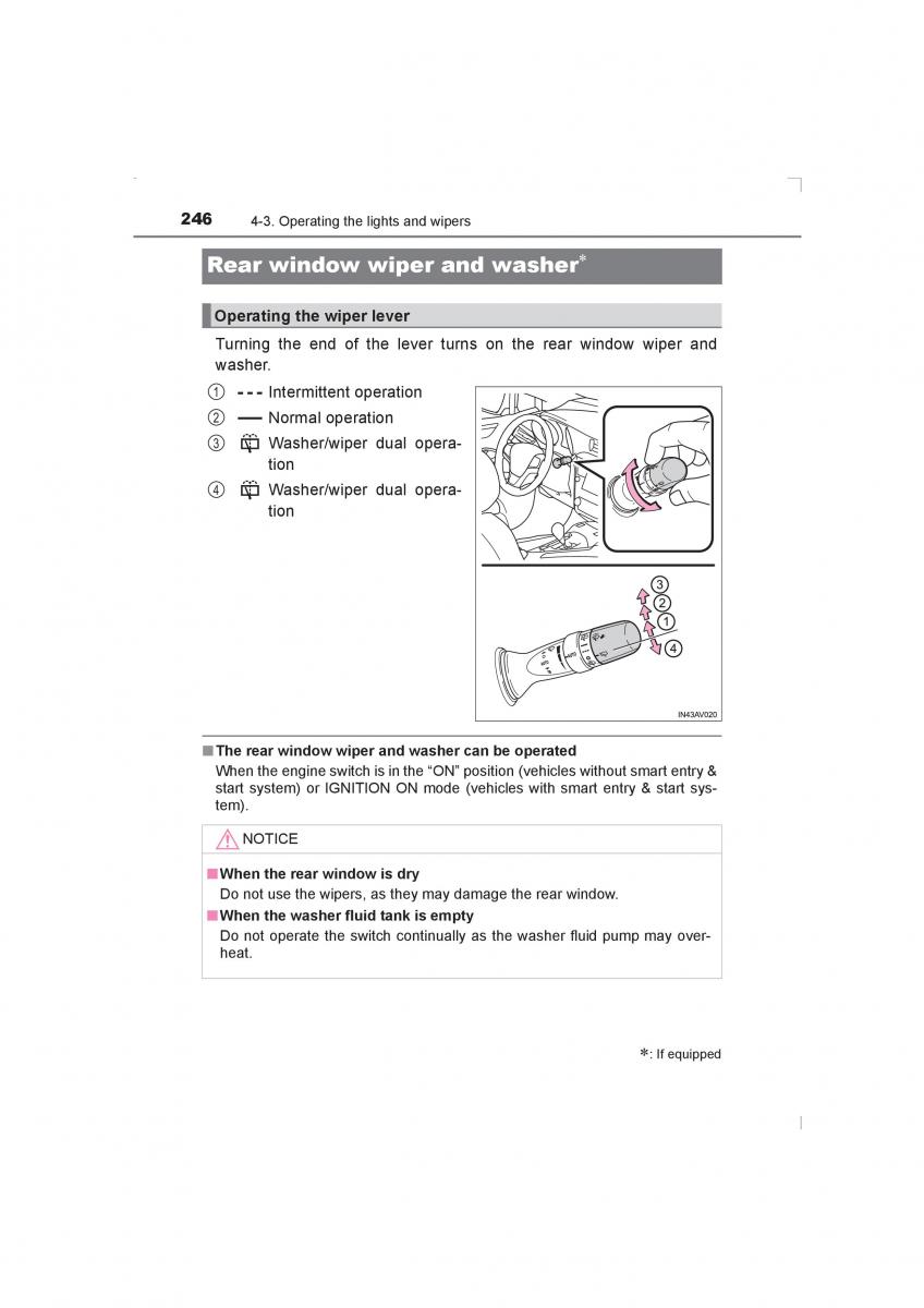 Toyota Avensis IV 4 owners manual / page 246