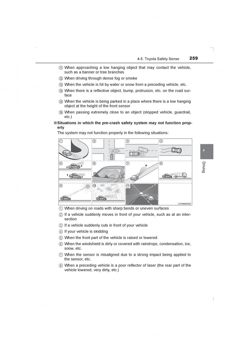 Toyota Avensis IV 4 owners manual / page 259