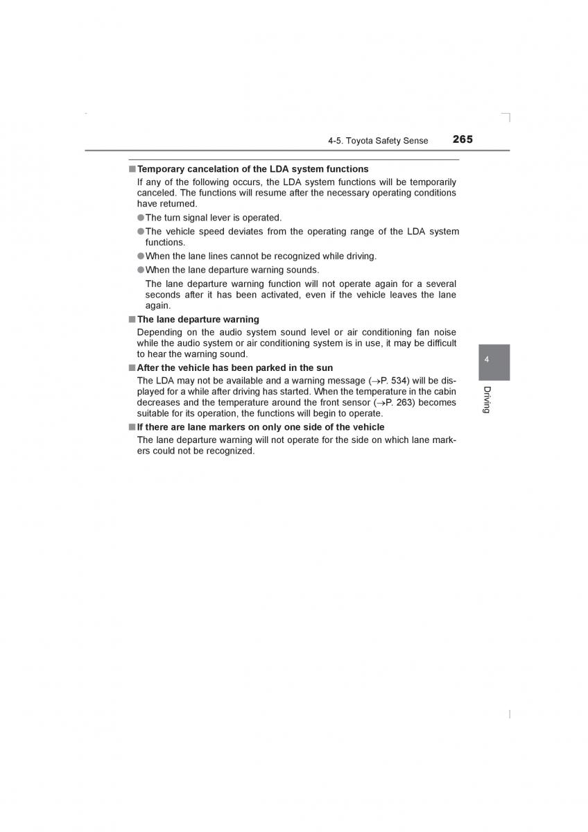 Toyota Avensis IV 4 owners manual / page 265