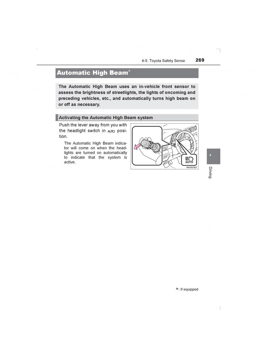 Toyota Avensis IV 4 owners manual / page 269