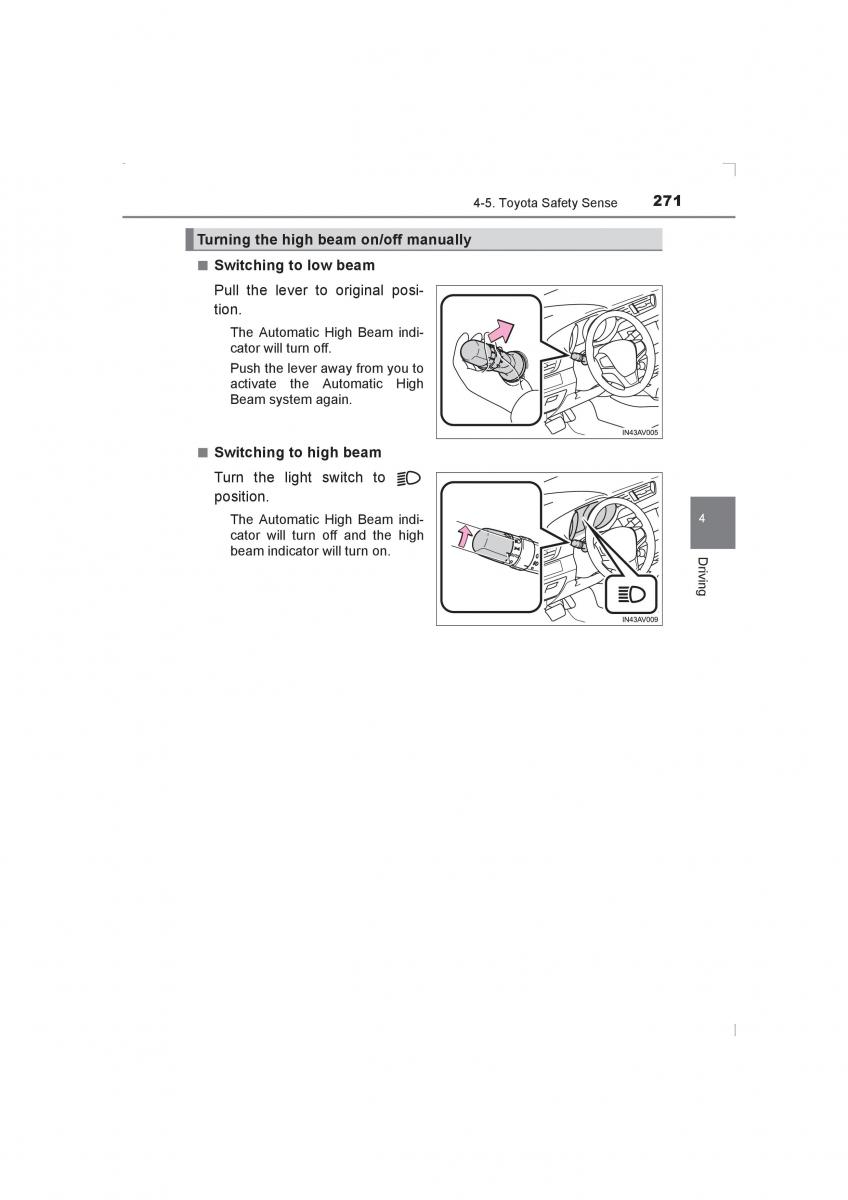 Toyota Avensis IV 4 owners manual / page 271