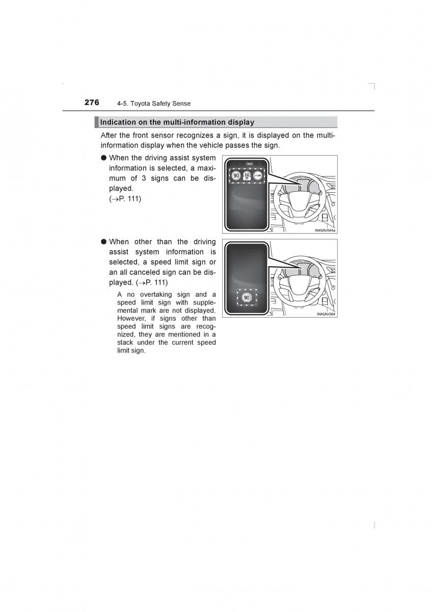 Toyota Avensis IV 4 owners manual / page 276