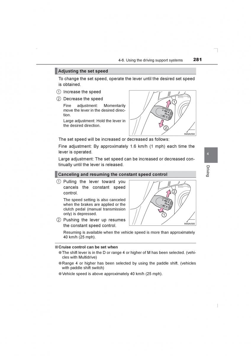 Toyota Avensis IV 4 owners manual / page 281