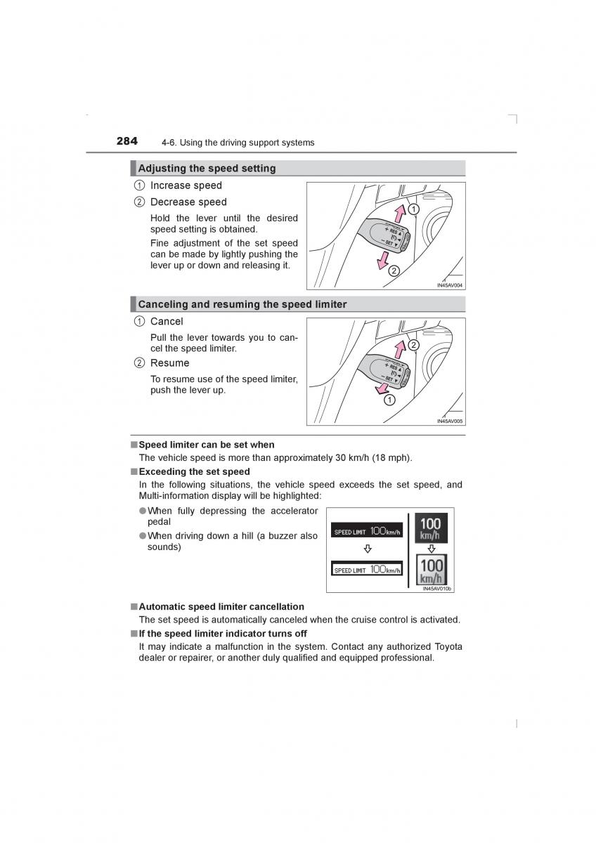 Toyota Avensis IV 4 owners manual / page 284