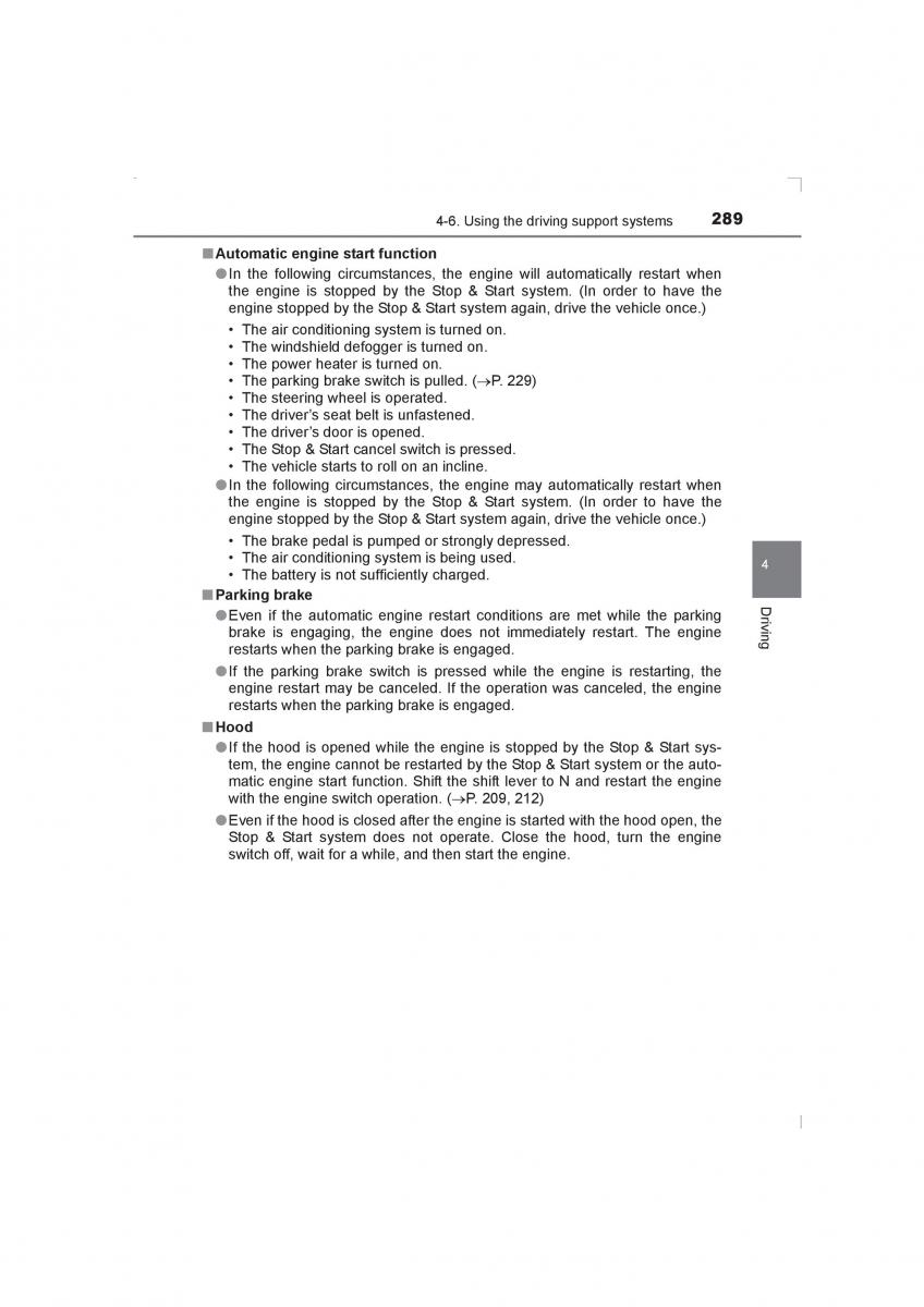 Toyota Avensis IV 4 owners manual / page 289