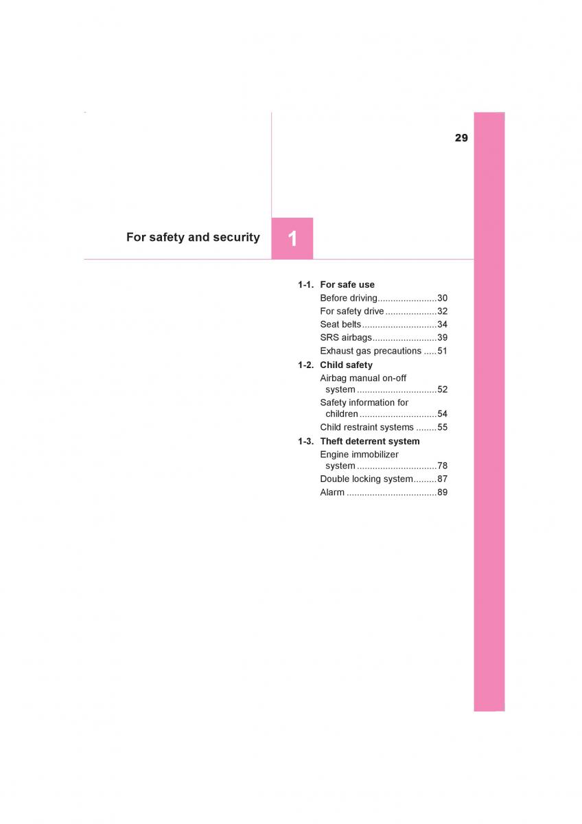 Toyota Avensis IV 4 owners manual / page 29