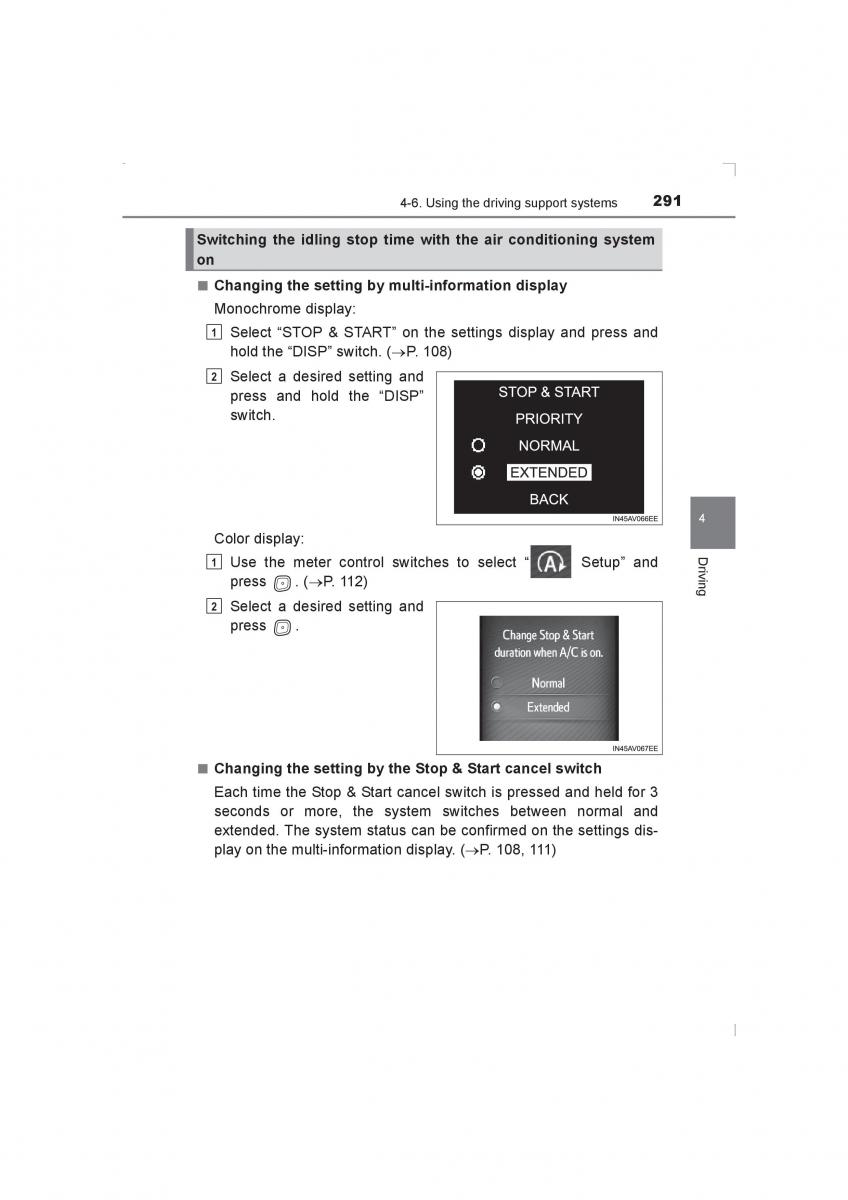 Toyota Avensis IV 4 owners manual / page 291