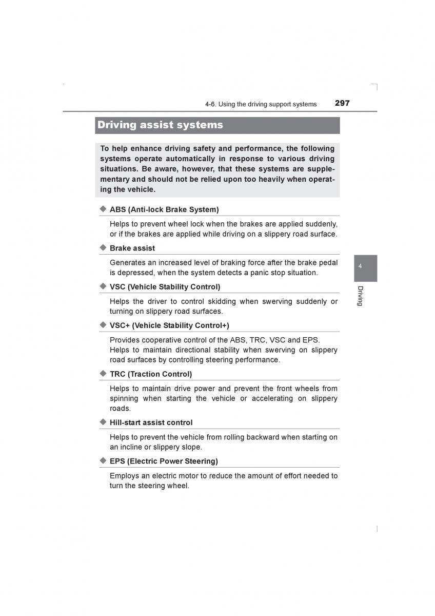 Toyota Avensis IV 4 owners manual / page 297