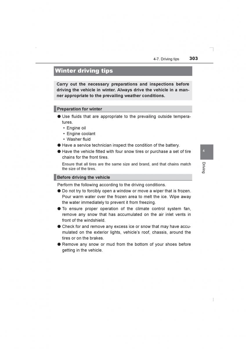 Toyota Avensis IV 4 owners manual / page 303