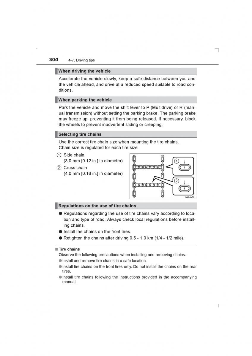 Toyota Avensis IV 4 owners manual / page 304