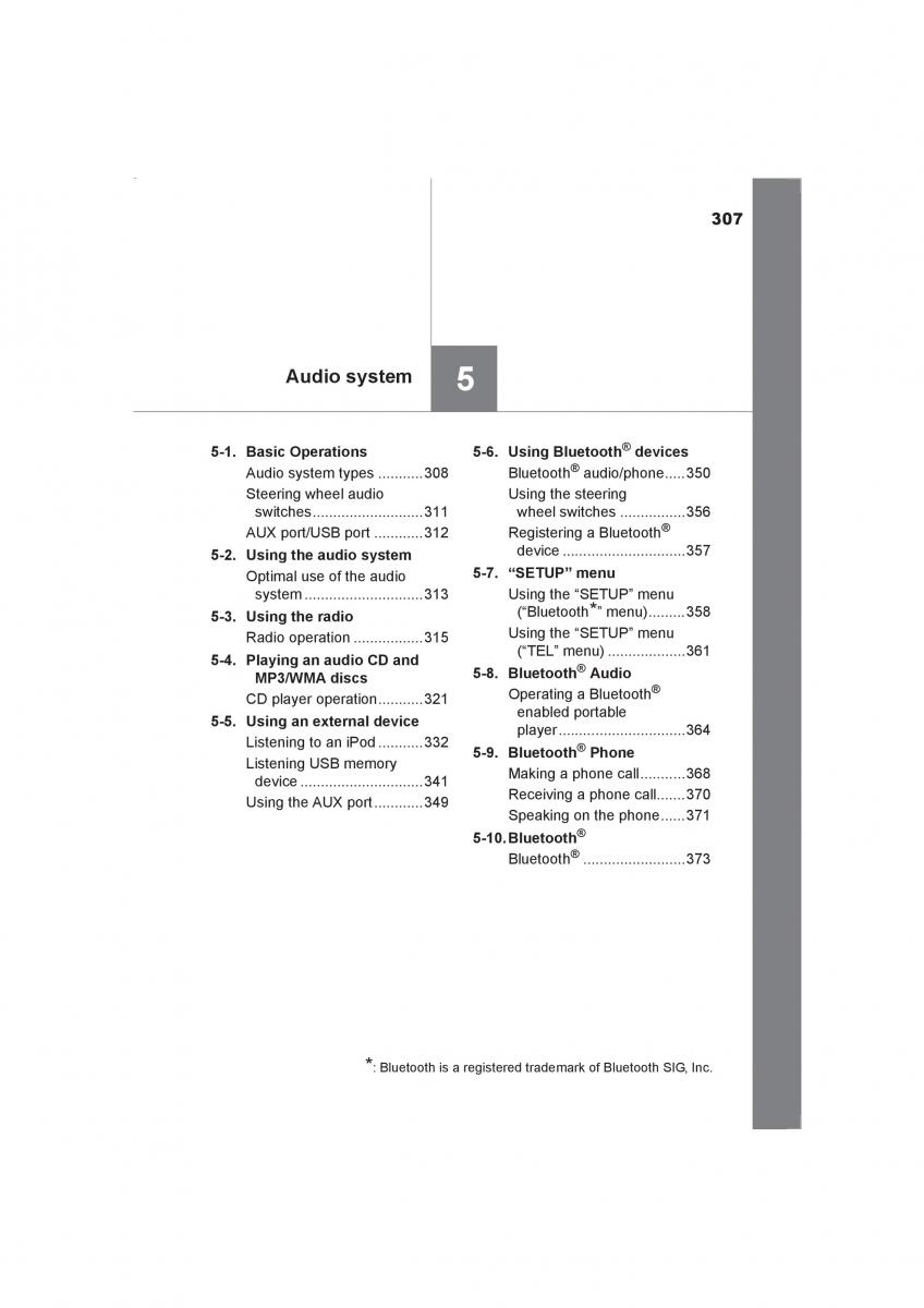 Toyota Avensis IV 4 owners manual / page 307