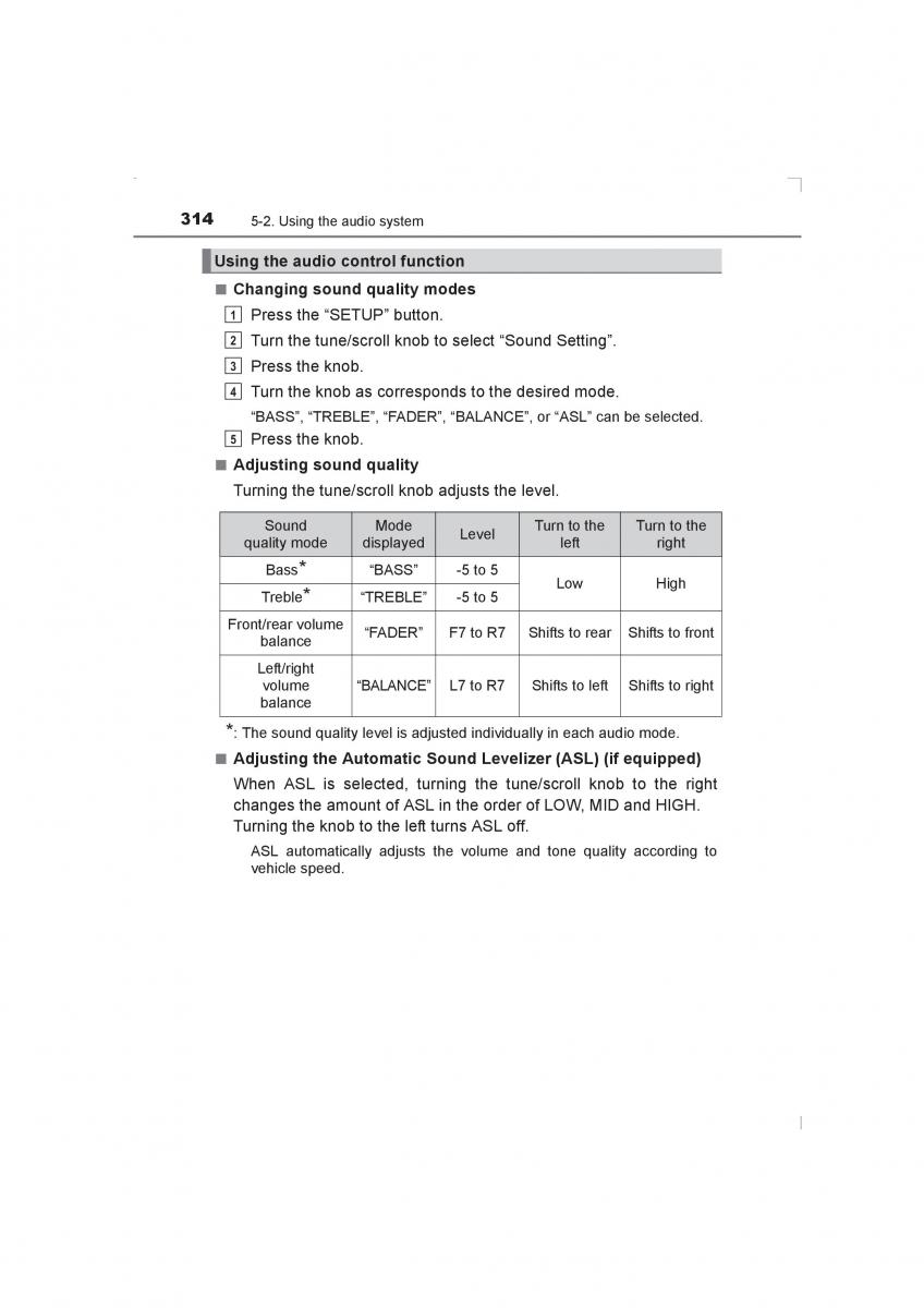 Toyota Avensis IV 4 owners manual / page 314