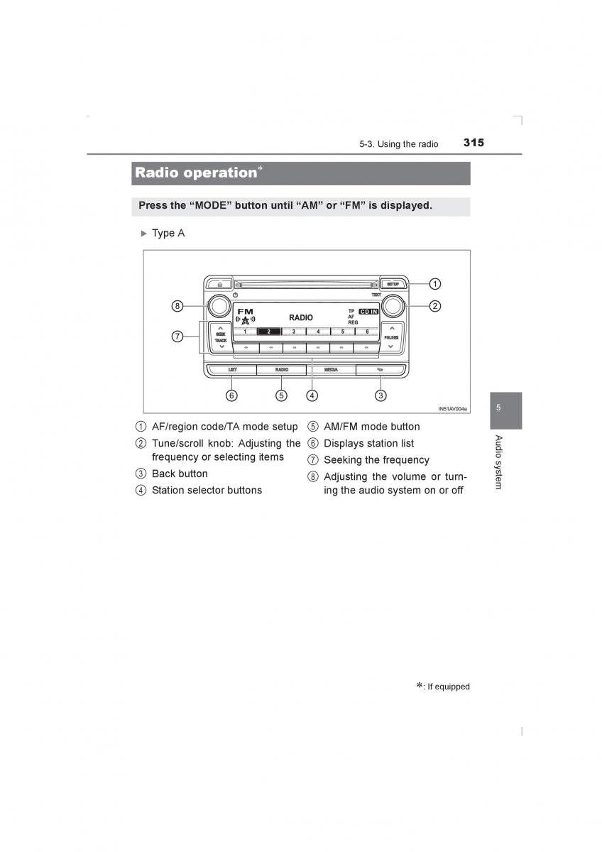 Toyota Avensis IV 4 owners manual / page 315