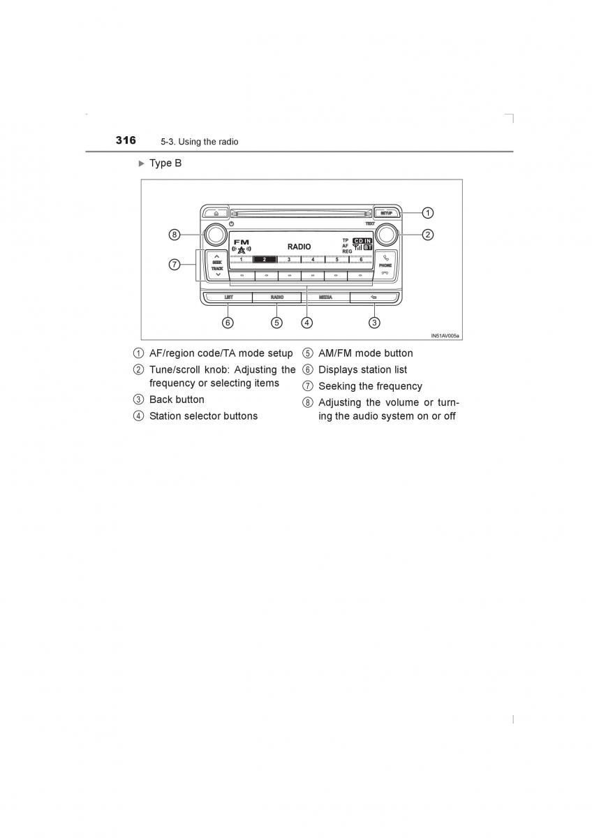 Toyota Avensis IV 4 owners manual / page 316