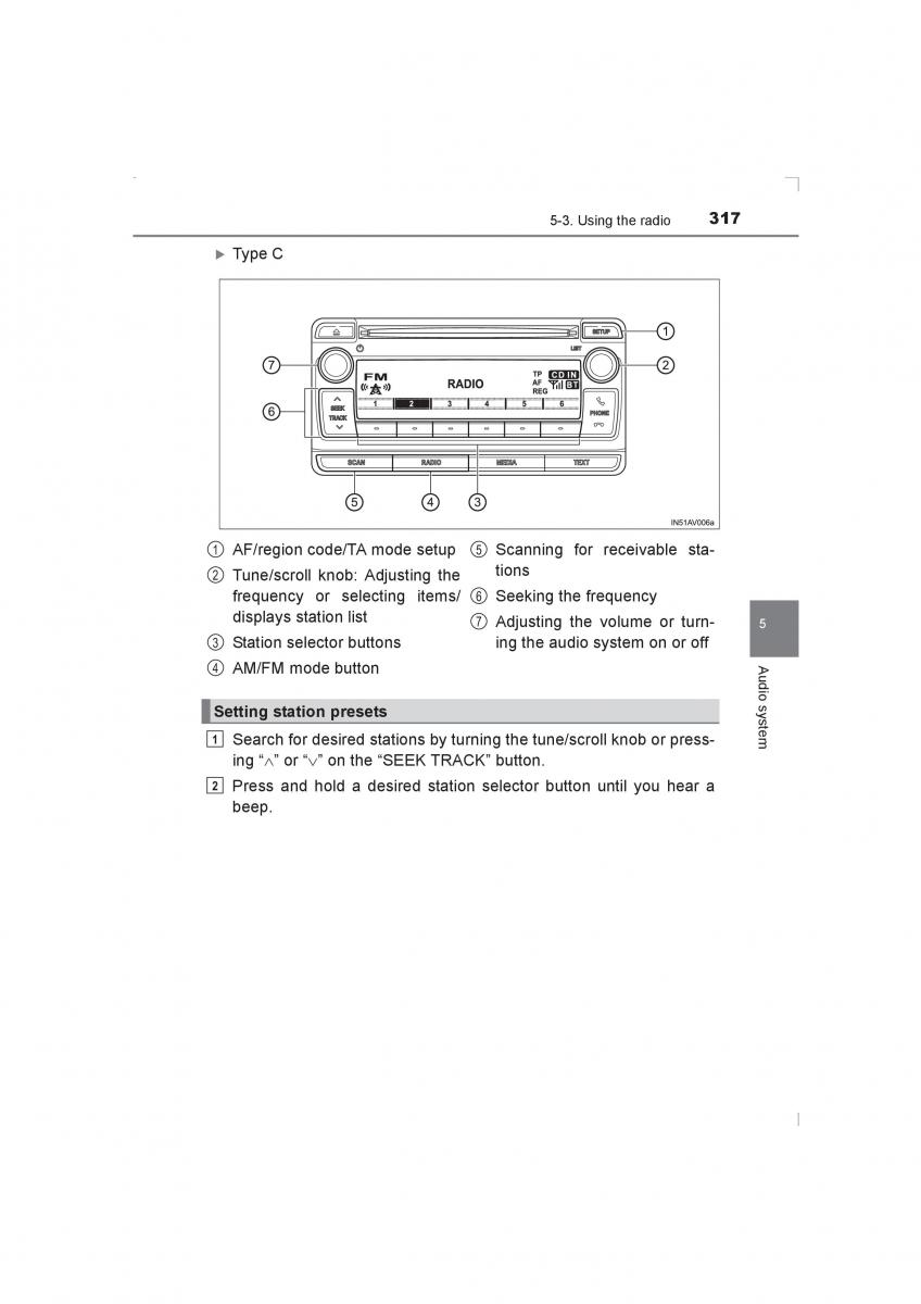 Toyota Avensis IV 4 owners manual / page 317