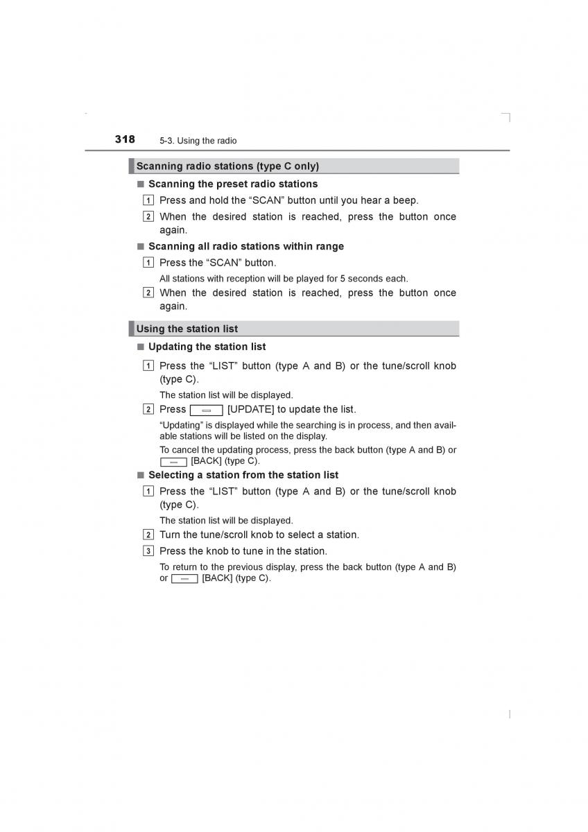 Toyota Avensis IV 4 owners manual / page 318