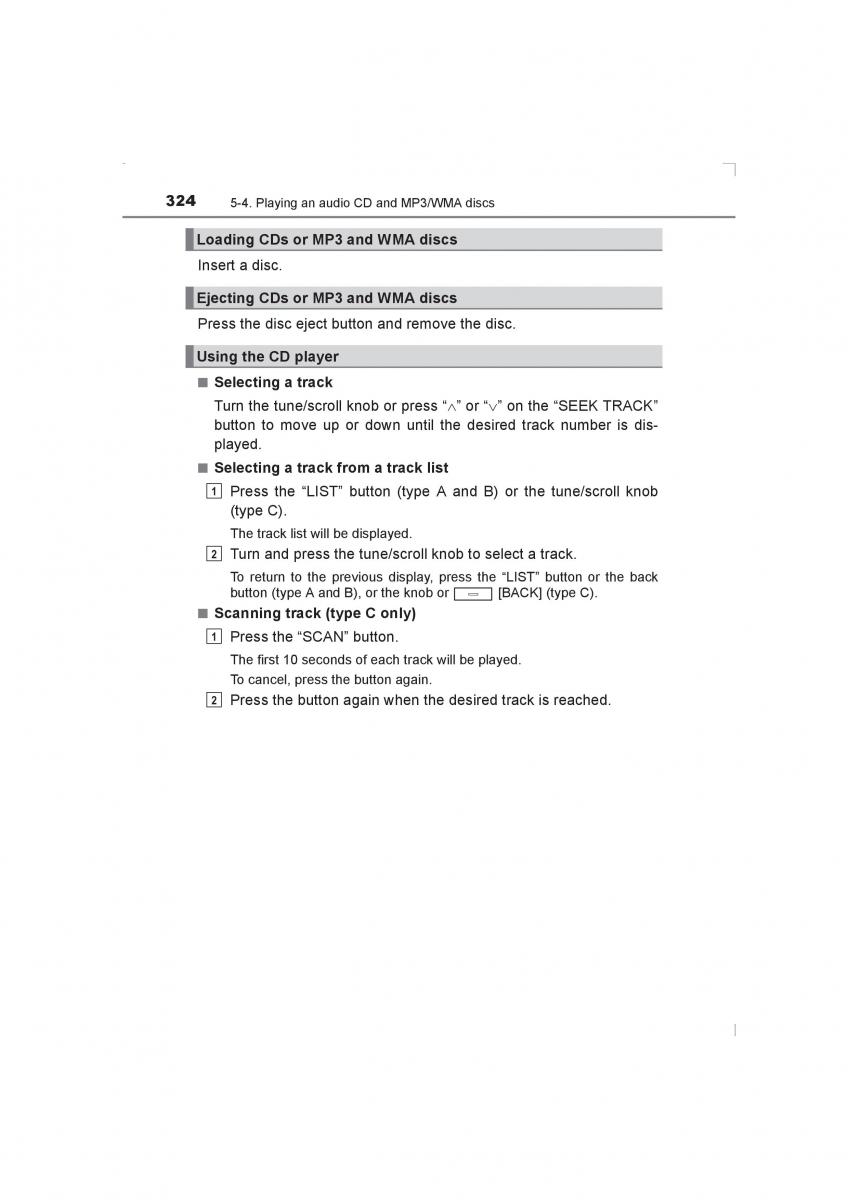 Toyota Avensis IV 4 owners manual / page 324