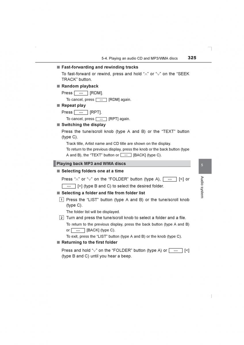 Toyota Avensis IV 4 owners manual / page 325