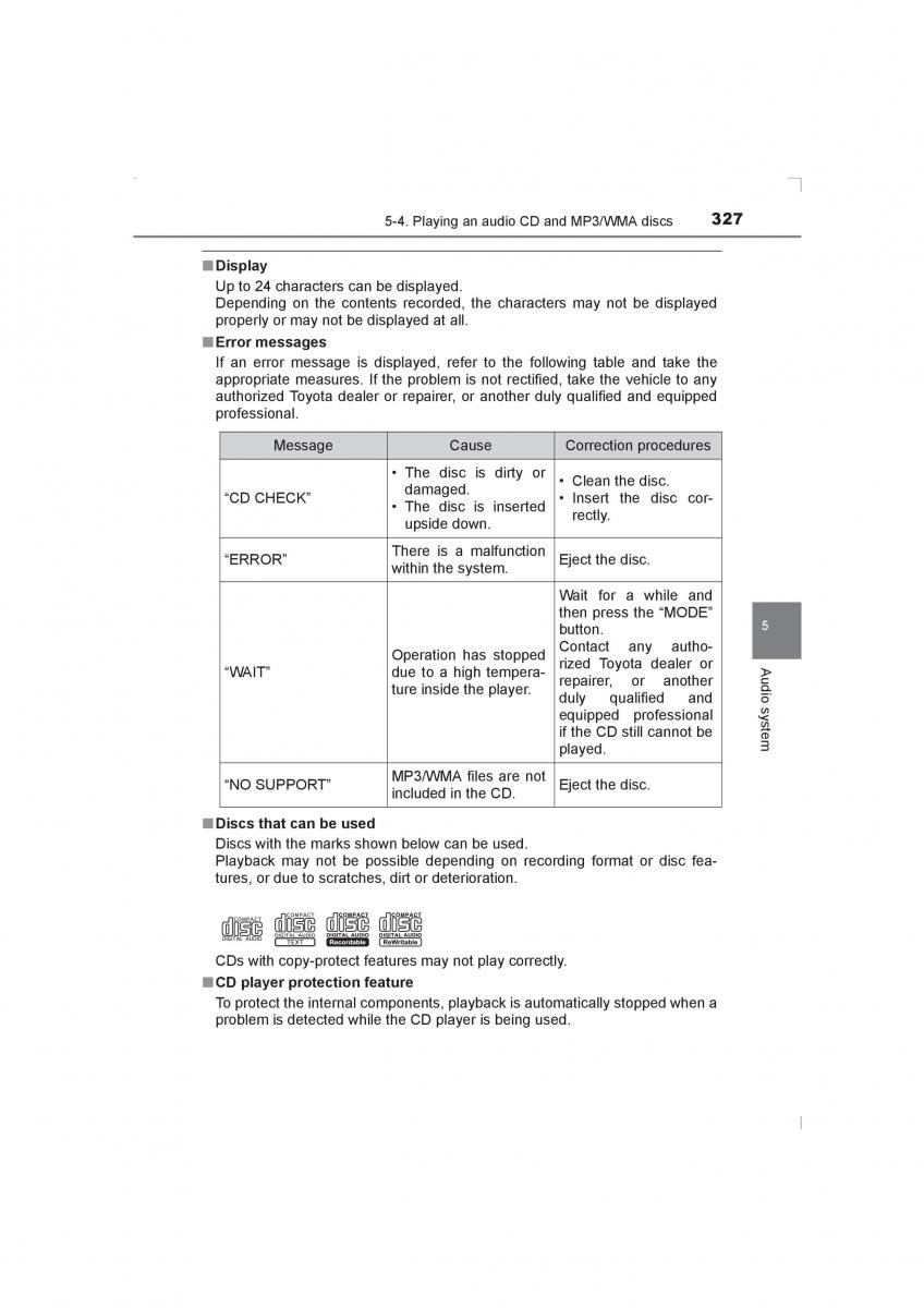 Toyota Avensis IV 4 owners manual / page 327