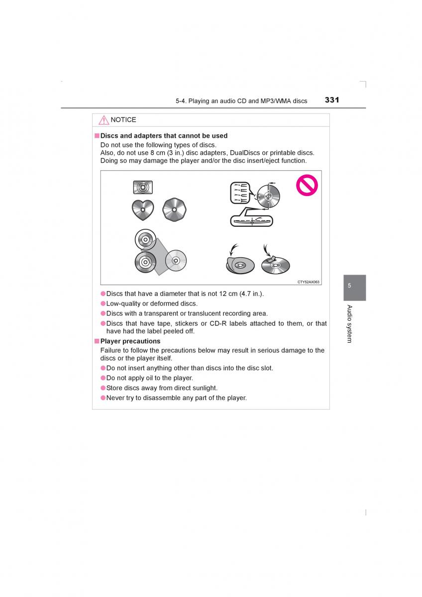 Toyota Avensis IV 4 owners manual / page 331