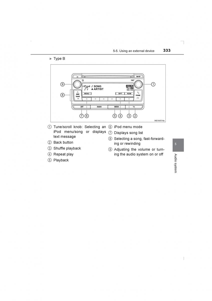 Toyota Avensis IV 4 owners manual / page 333