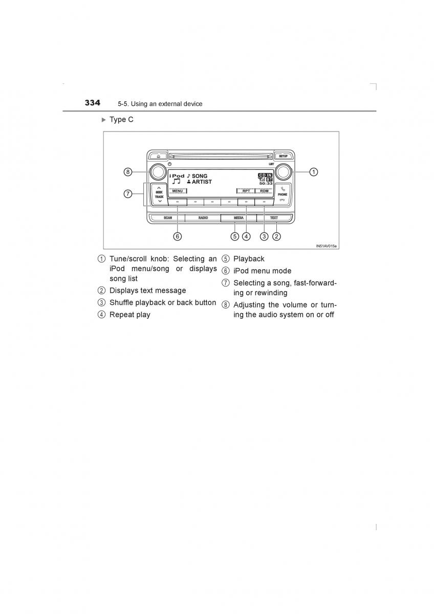 Toyota Avensis IV 4 owners manual / page 334