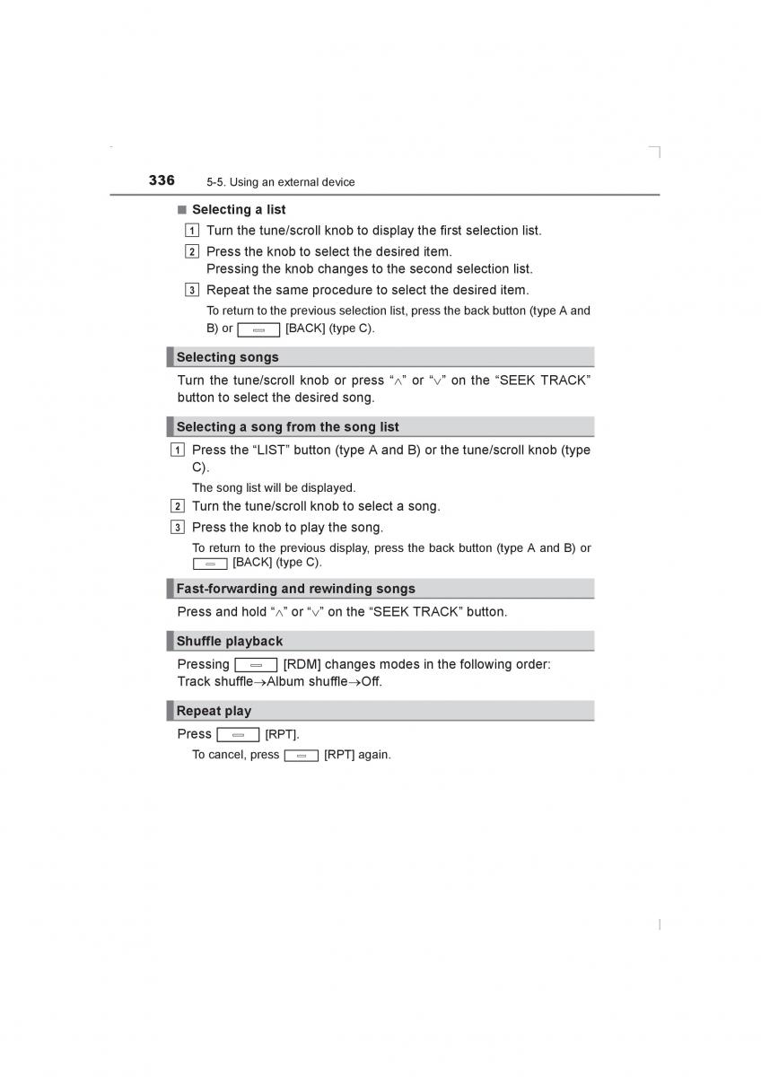 Toyota Avensis IV 4 owners manual / page 336