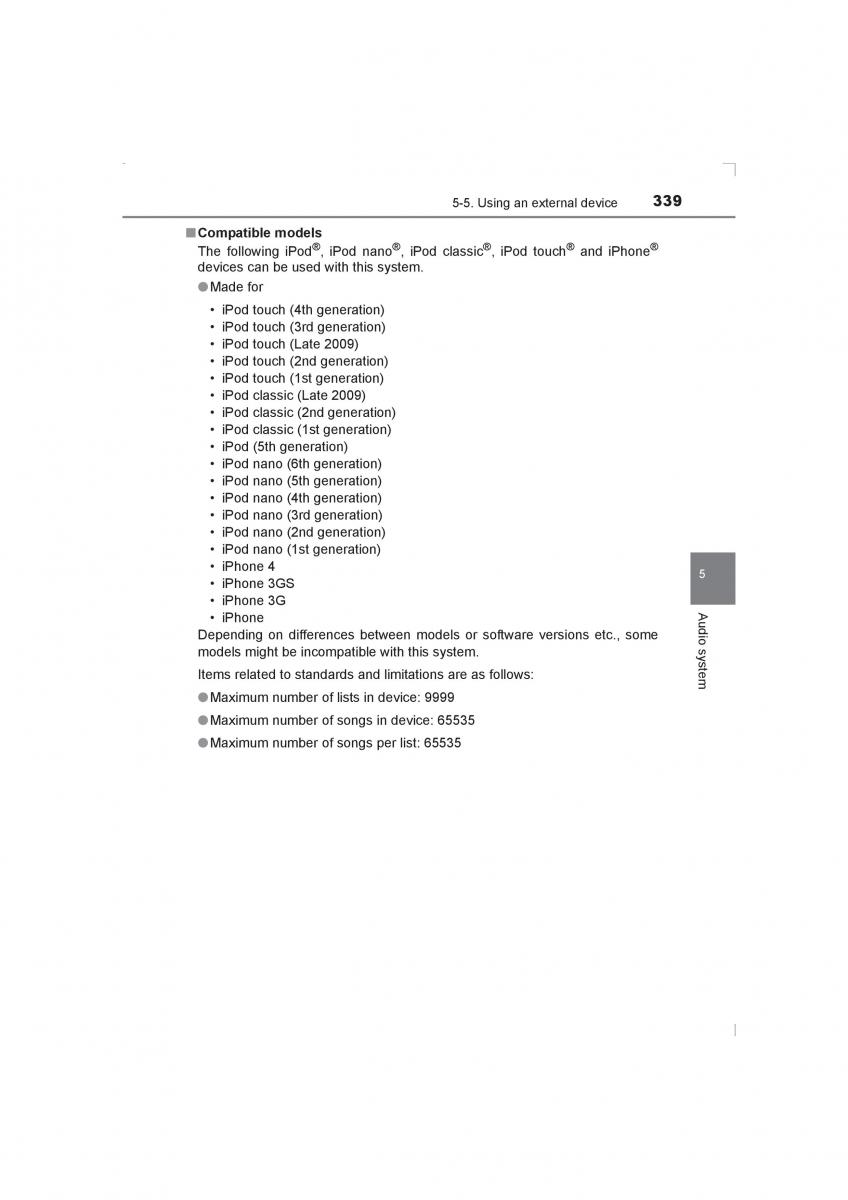 Toyota Avensis IV 4 owners manual / page 339