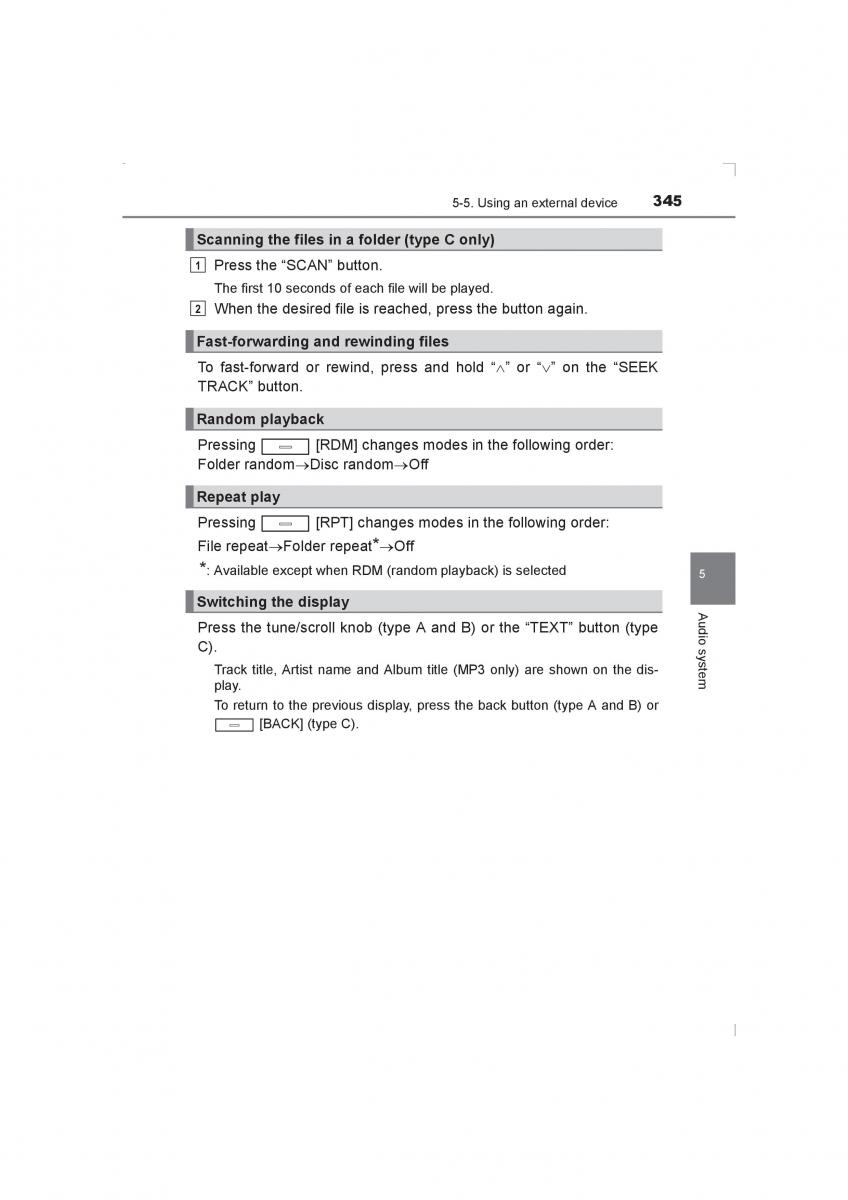 Toyota Avensis IV 4 owners manual / page 345