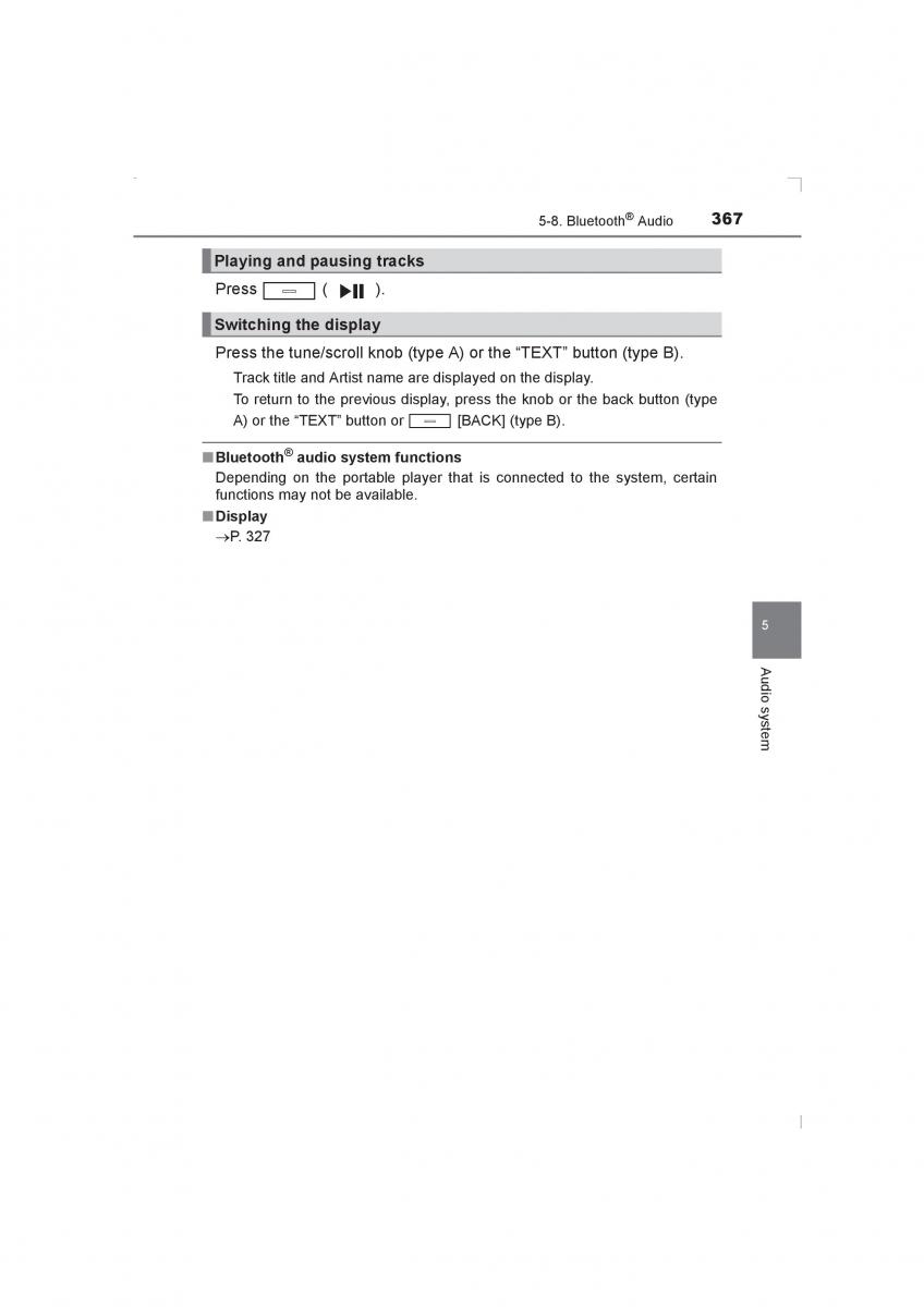 Toyota Avensis IV 4 owners manual / page 367