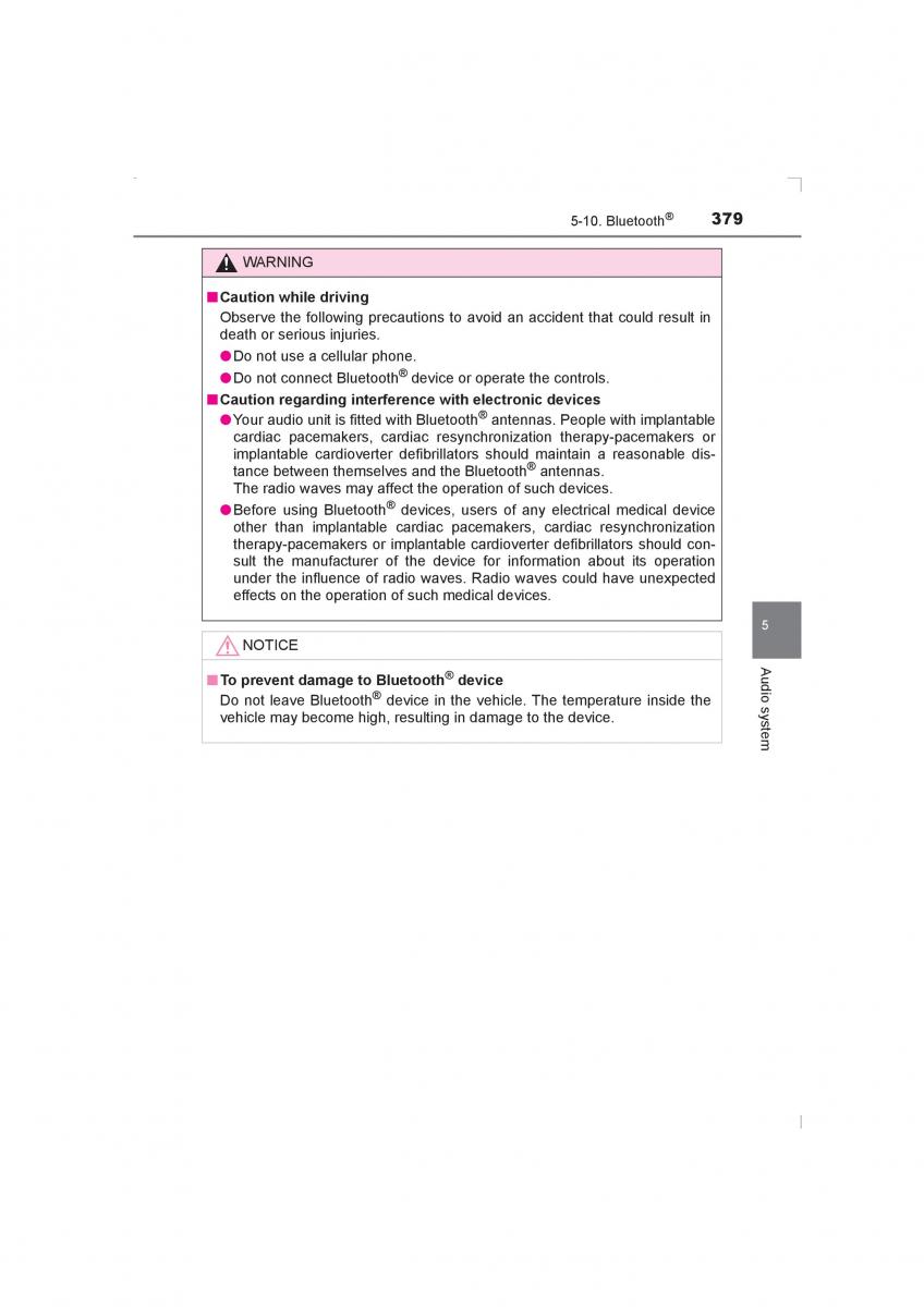 Toyota Avensis IV 4 owners manual / page 379