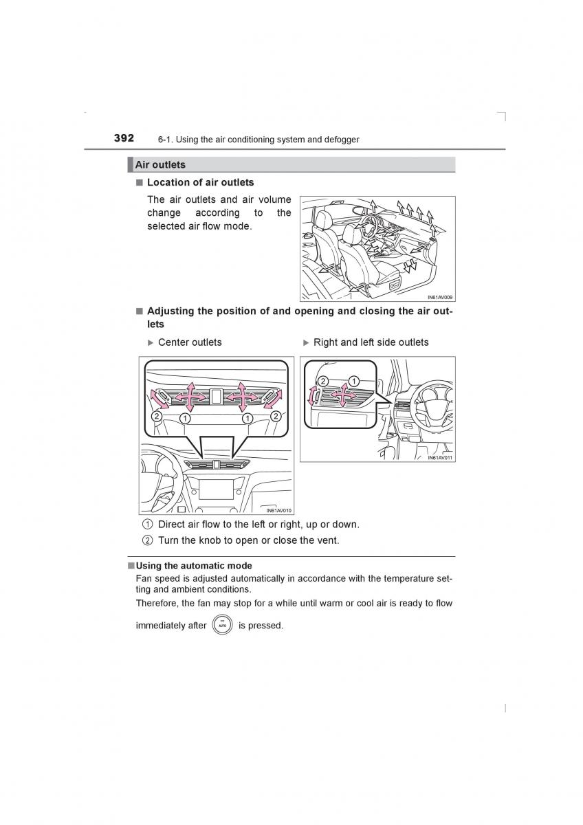 Toyota Avensis IV 4 owners manual / page 392