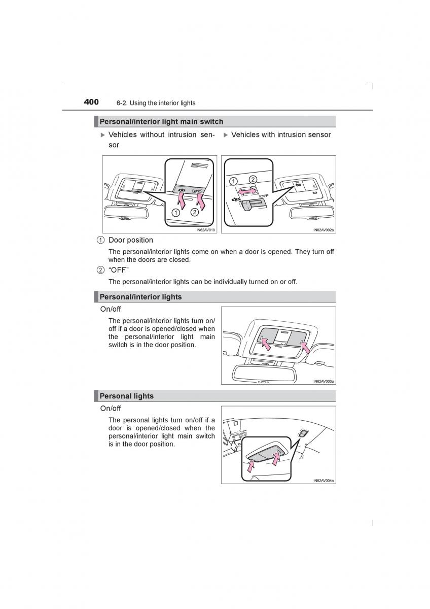 Toyota Avensis IV 4 owners manual / page 400