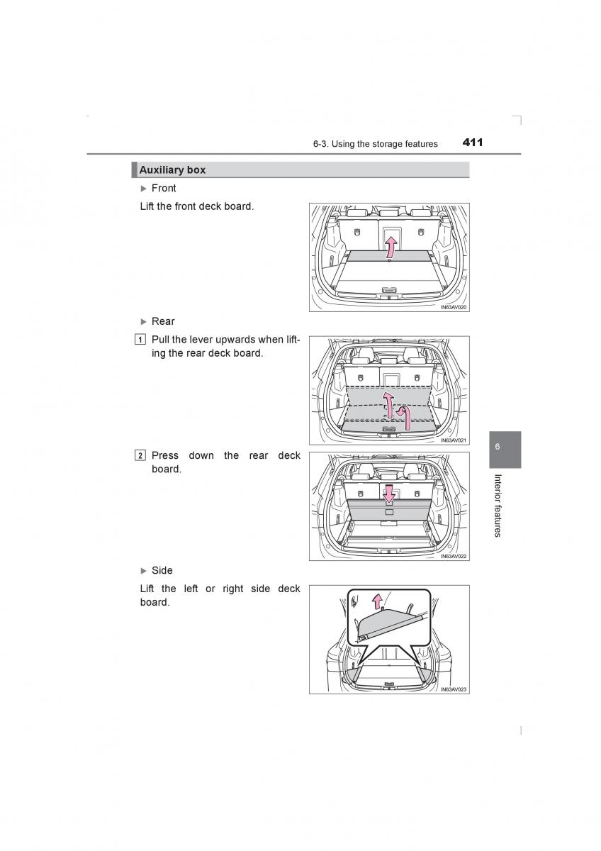 Toyota Avensis IV 4 owners manual / page 411