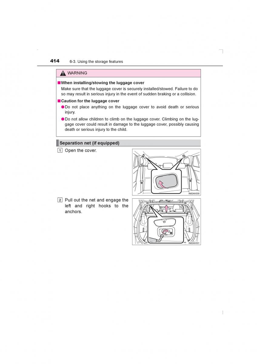 Toyota Avensis IV 4 owners manual / page 414