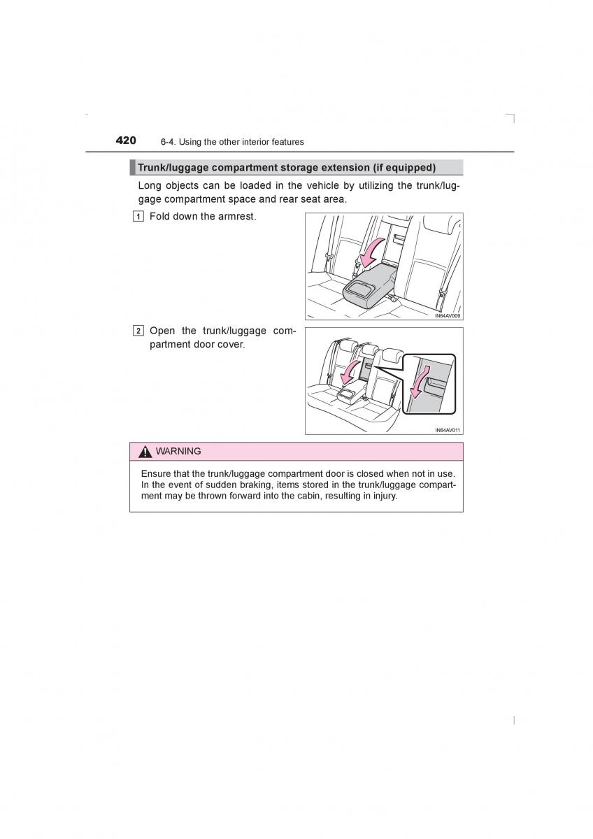 Toyota Avensis IV 4 owners manual / page 420