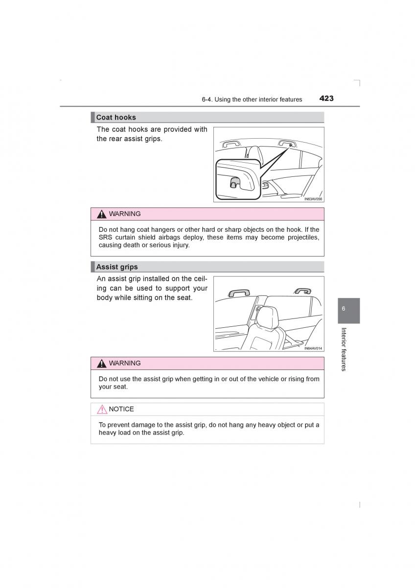 Toyota Avensis IV 4 owners manual / page 423