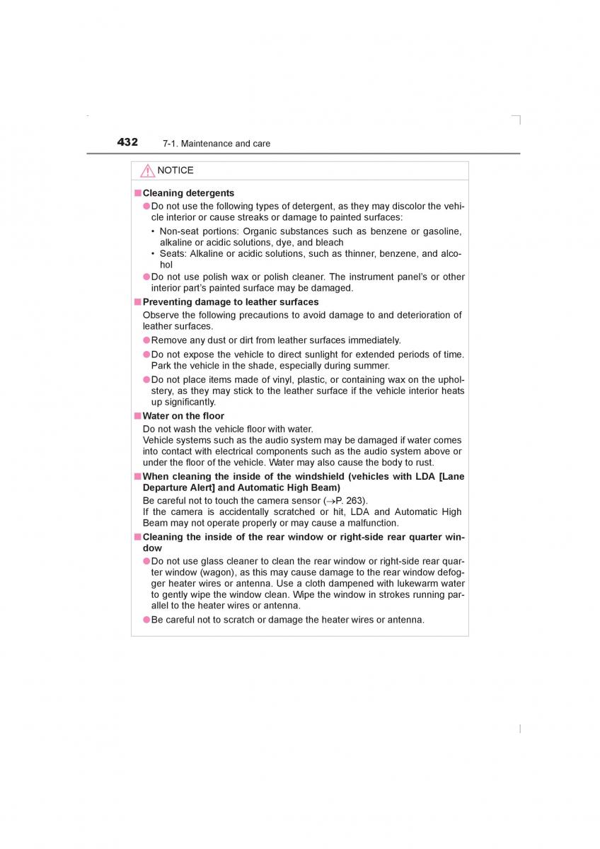 Toyota Avensis IV 4 owners manual / page 432