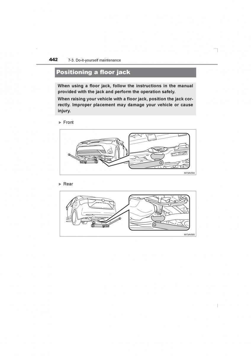 Toyota Avensis IV 4 owners manual / page 442