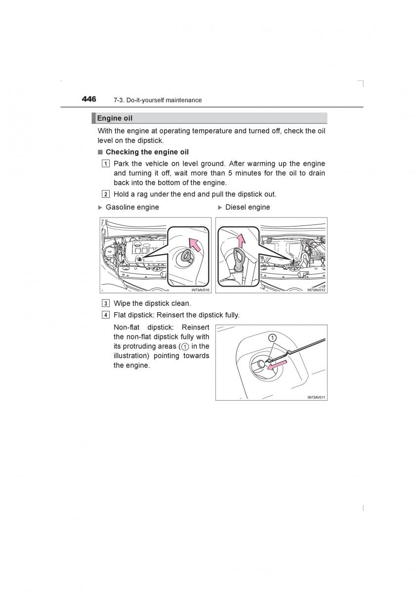 Toyota Avensis IV 4 owners manual / page 446