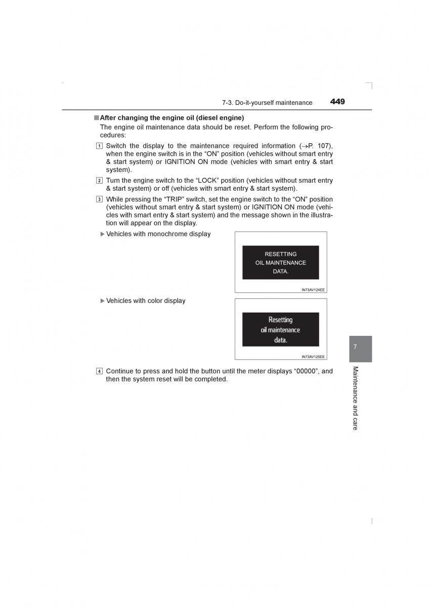 Toyota Avensis IV 4 owners manual / page 449