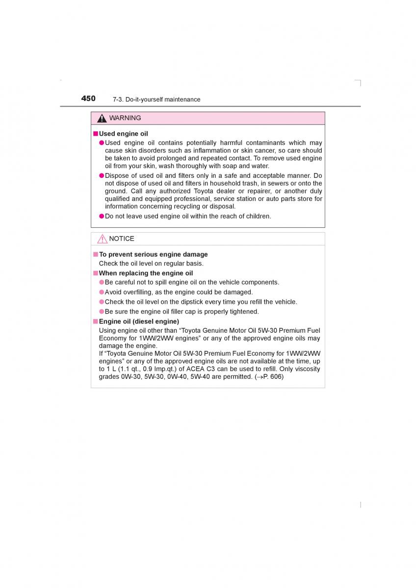 Toyota Avensis IV 4 owners manual / page 450