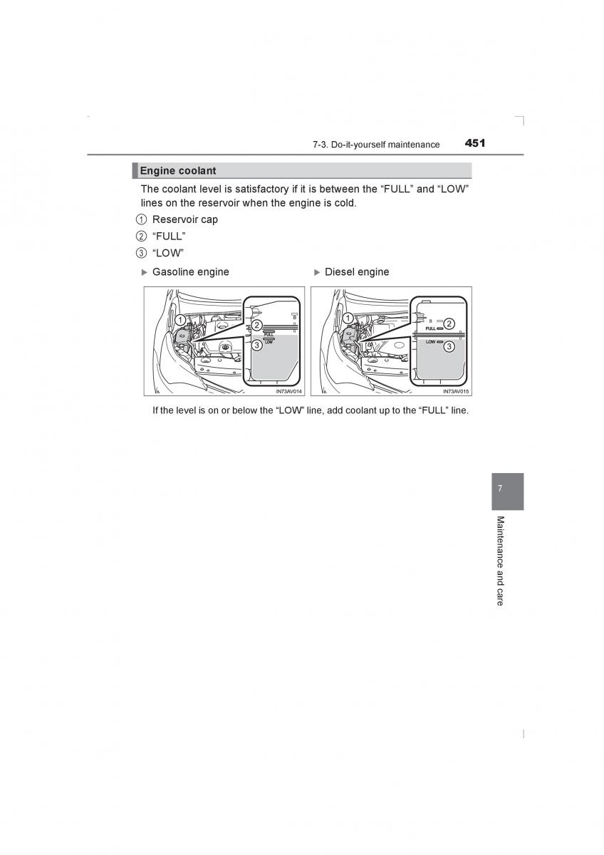 Toyota Avensis IV 4 owners manual / page 451