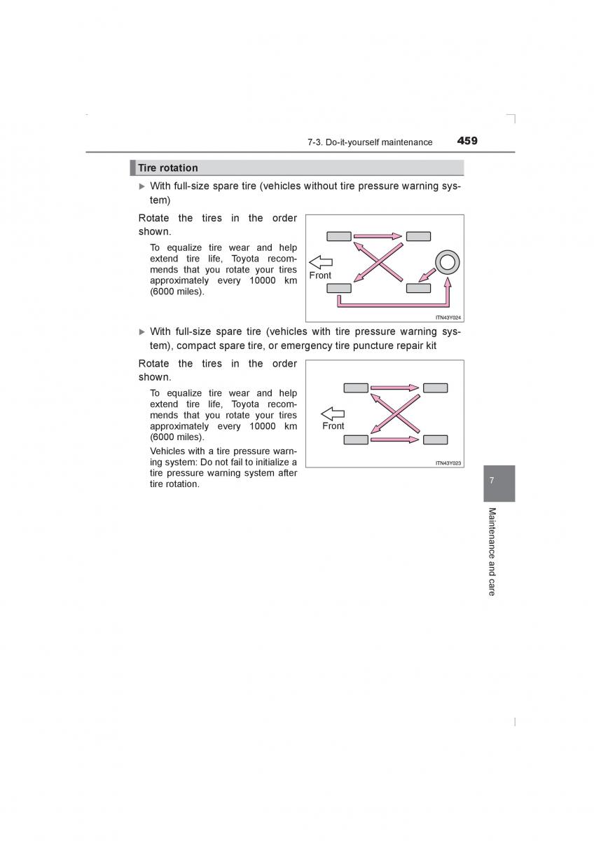 Toyota Avensis IV 4 owners manual / page 459