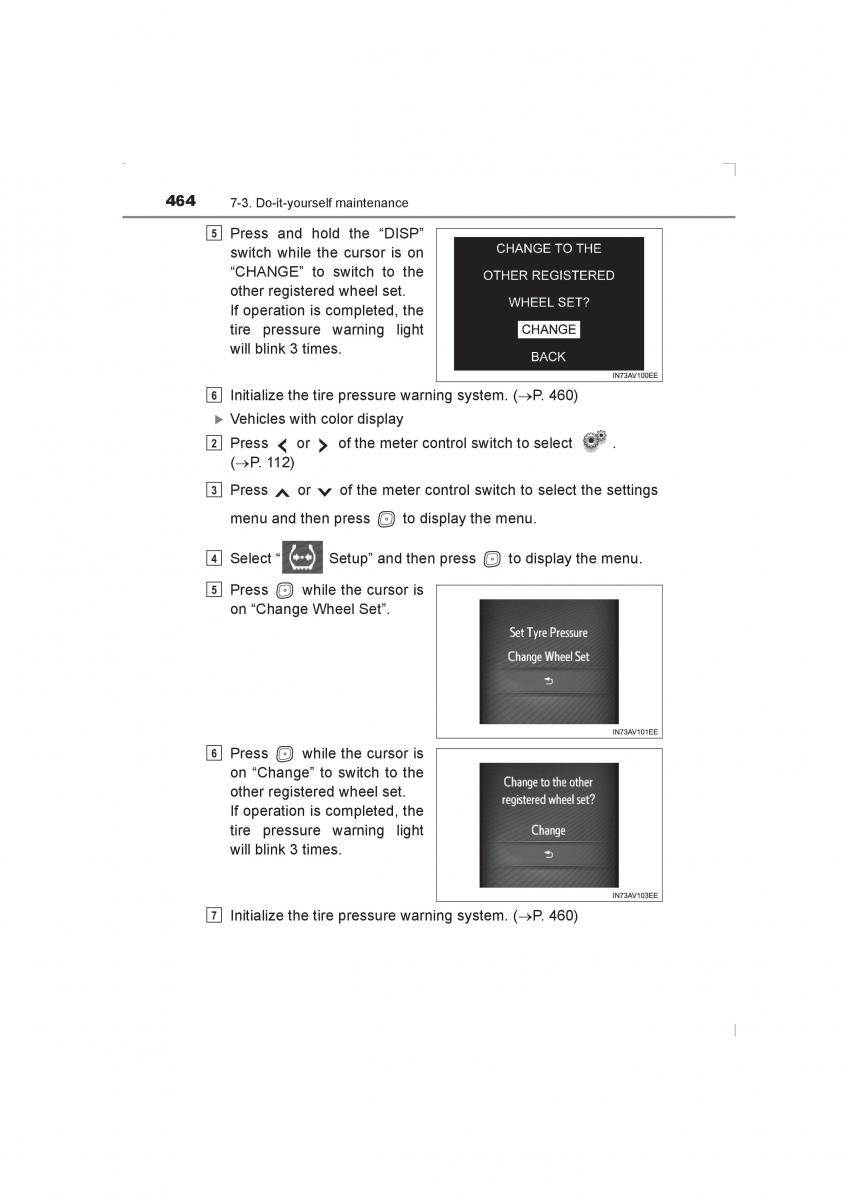 Toyota Avensis IV 4 owners manual / page 464