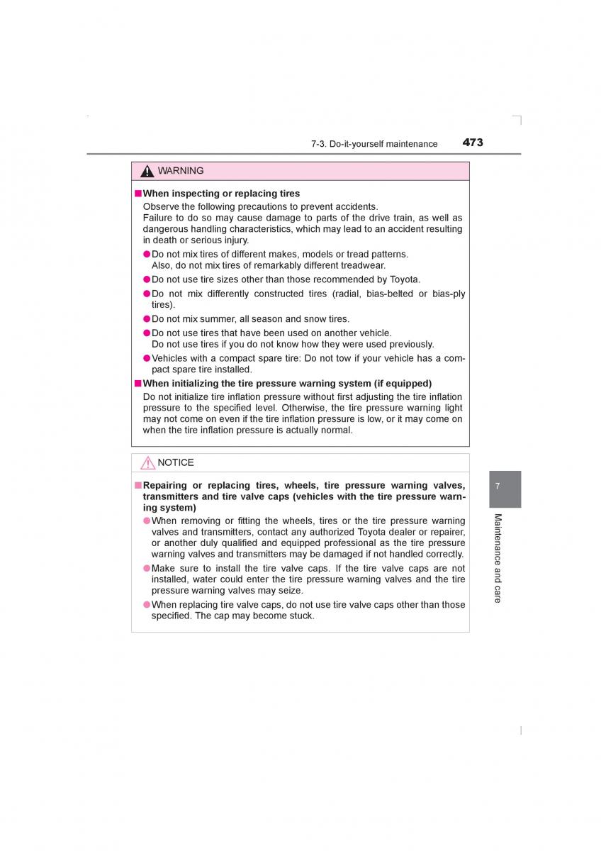 Toyota Avensis IV 4 owners manual / page 473