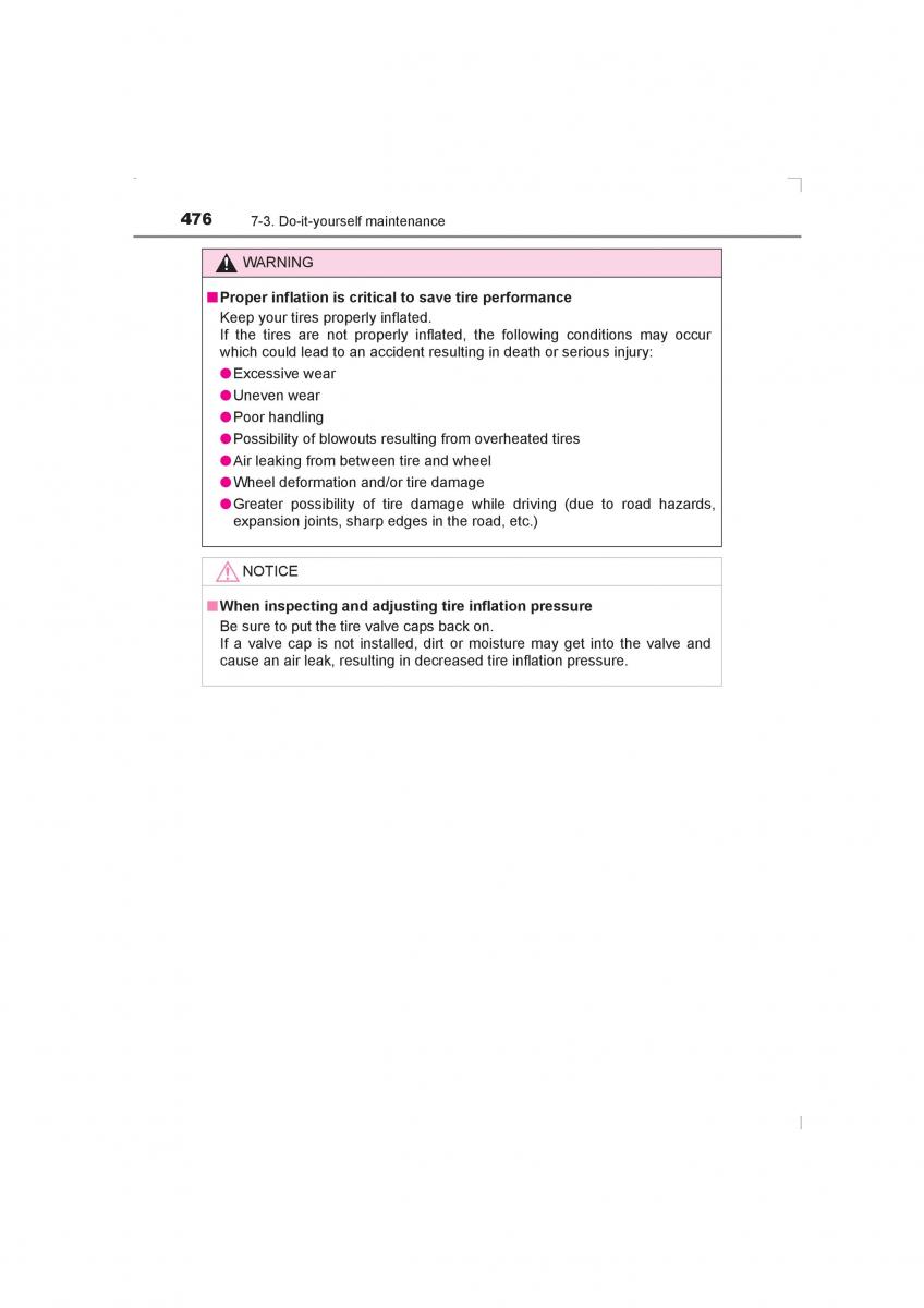 Toyota Avensis IV 4 owners manual / page 476