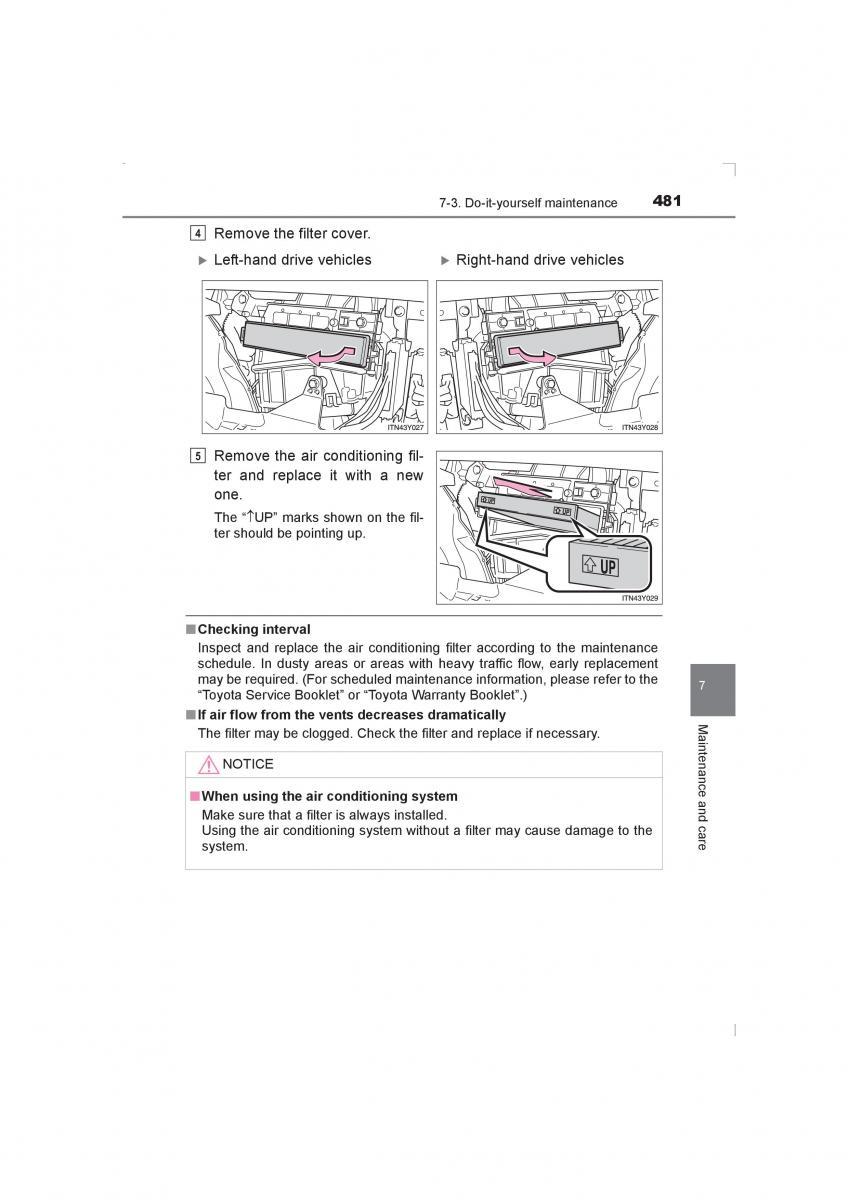 Toyota Avensis IV 4 owners manual / page 481